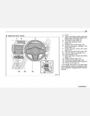 subaru impreza 2017 owners manual in english rhd lhd